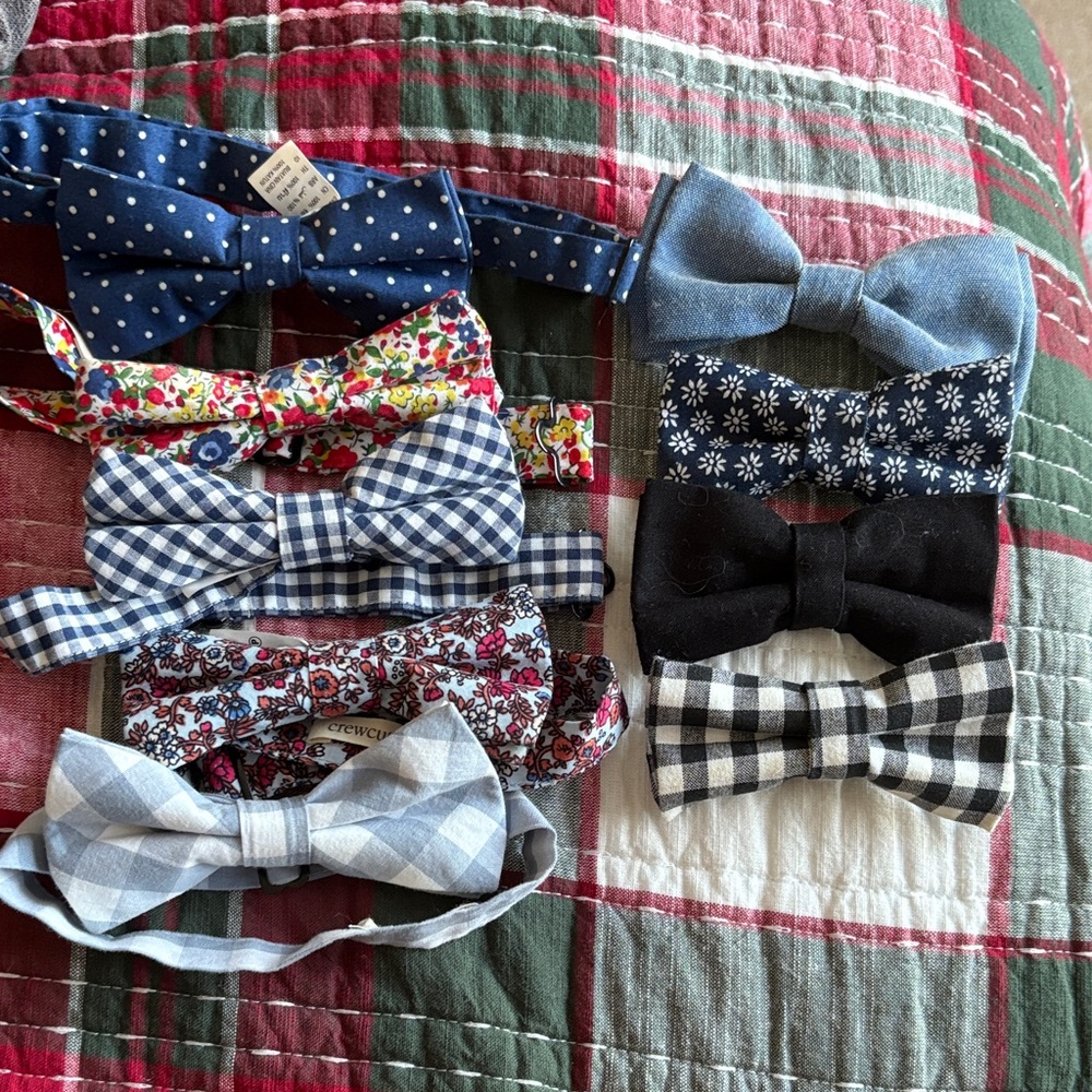 Kids Bow Tie Set - Blue, Black, and Multicolor